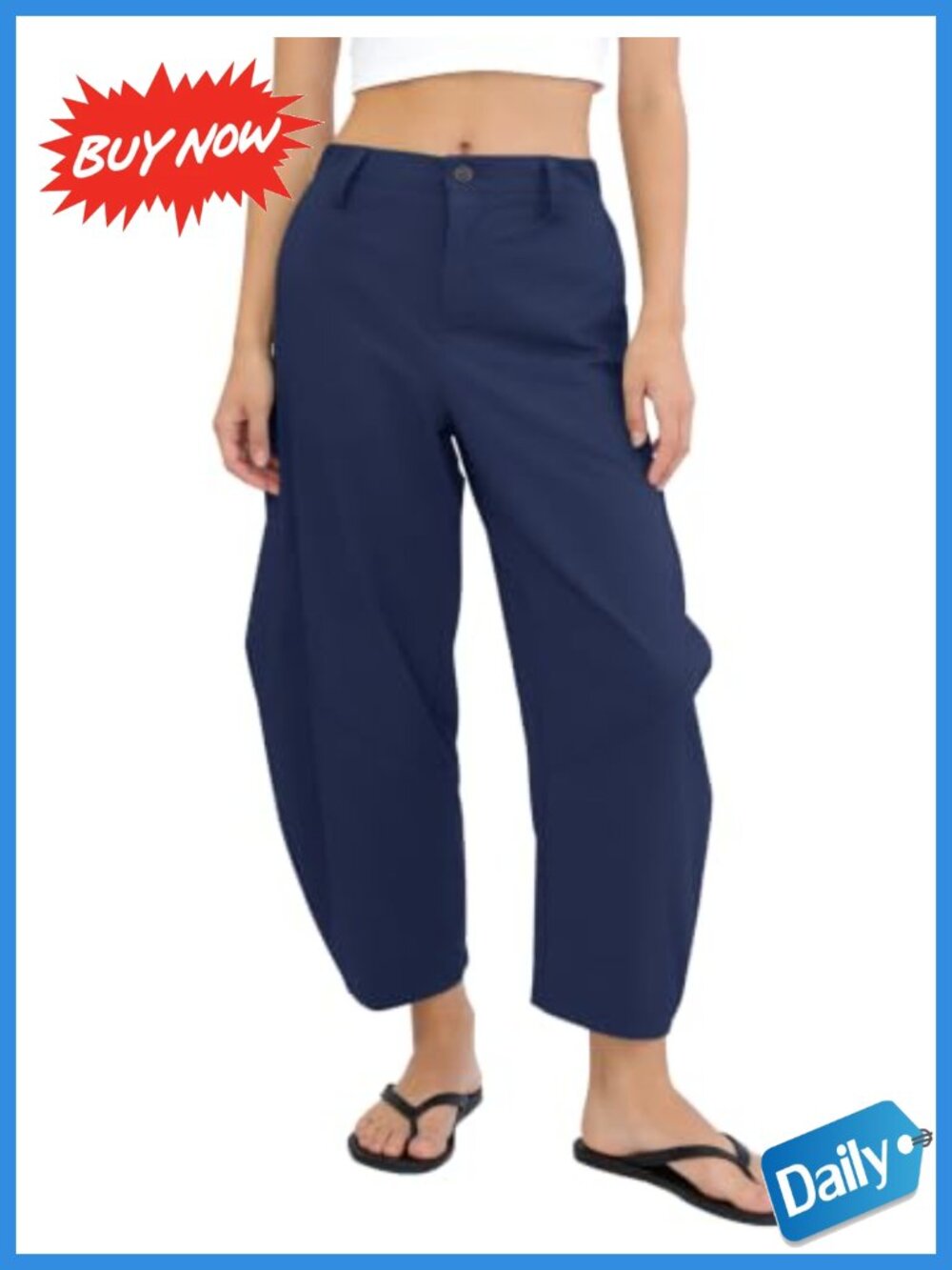 Quick Dry Barrel Jogger Pants Loose Travel Workout Trousers
